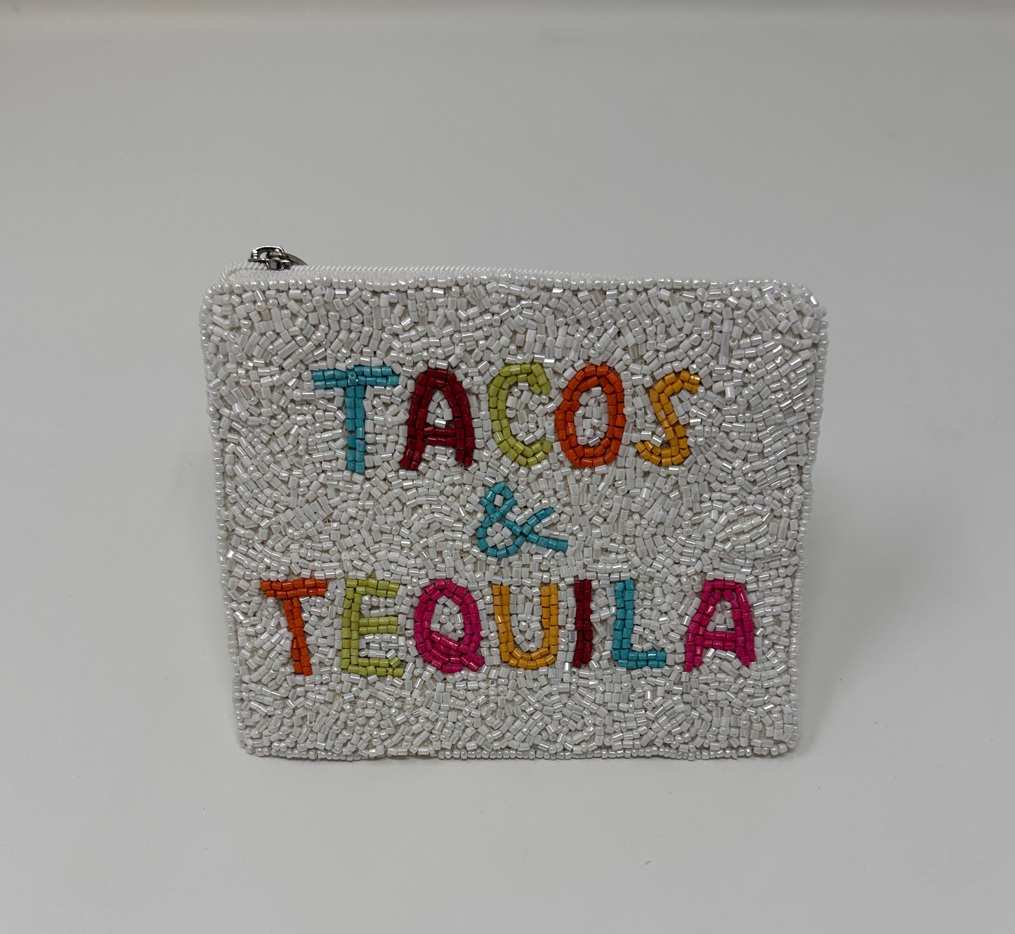 Tacos & Tequila Beaded Coin Pouch