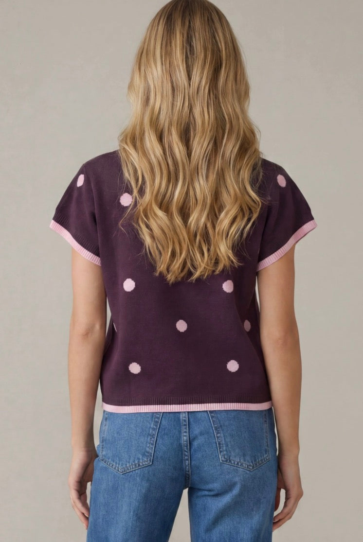 Carly Polka Dot Sweater Top