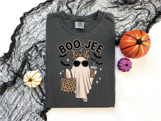 Boo-jee Leopard Ghost- Fall Graphic T-Shirt