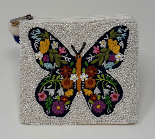 Butterfly Beaded Pouch