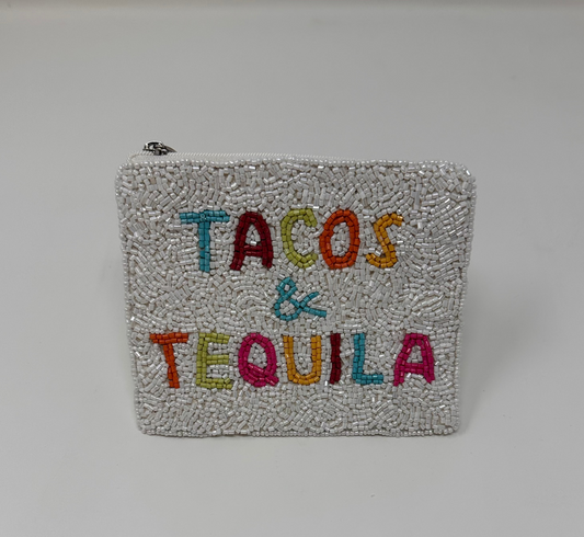 Tacos & Tequila Beaded Coin Pouch