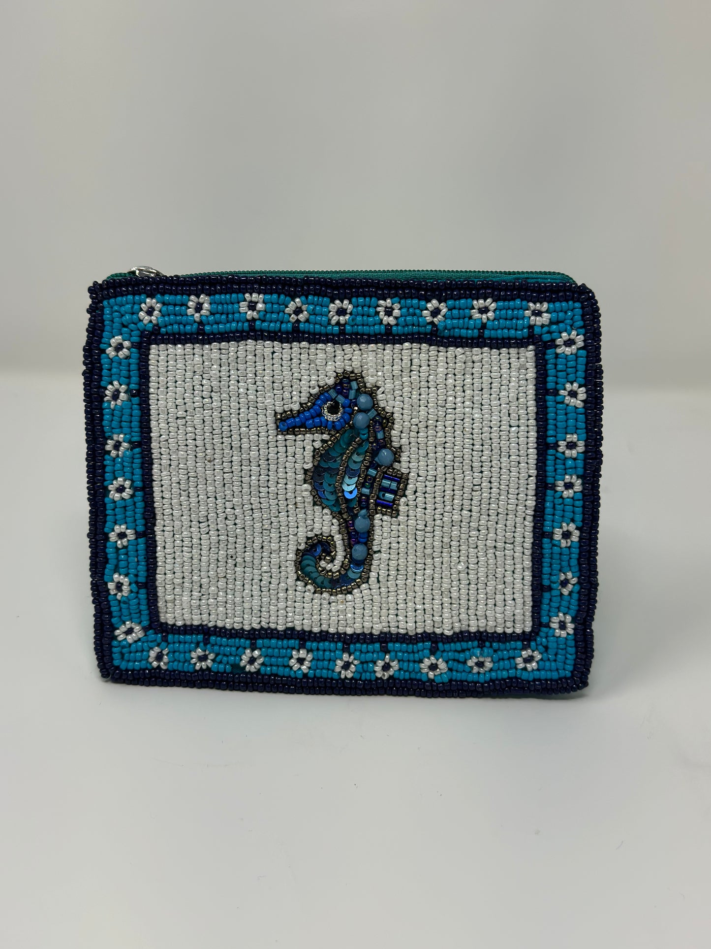 Seahorse Beaded Pouch
