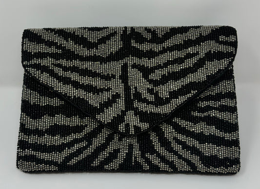 Beaded Clutch Zebra