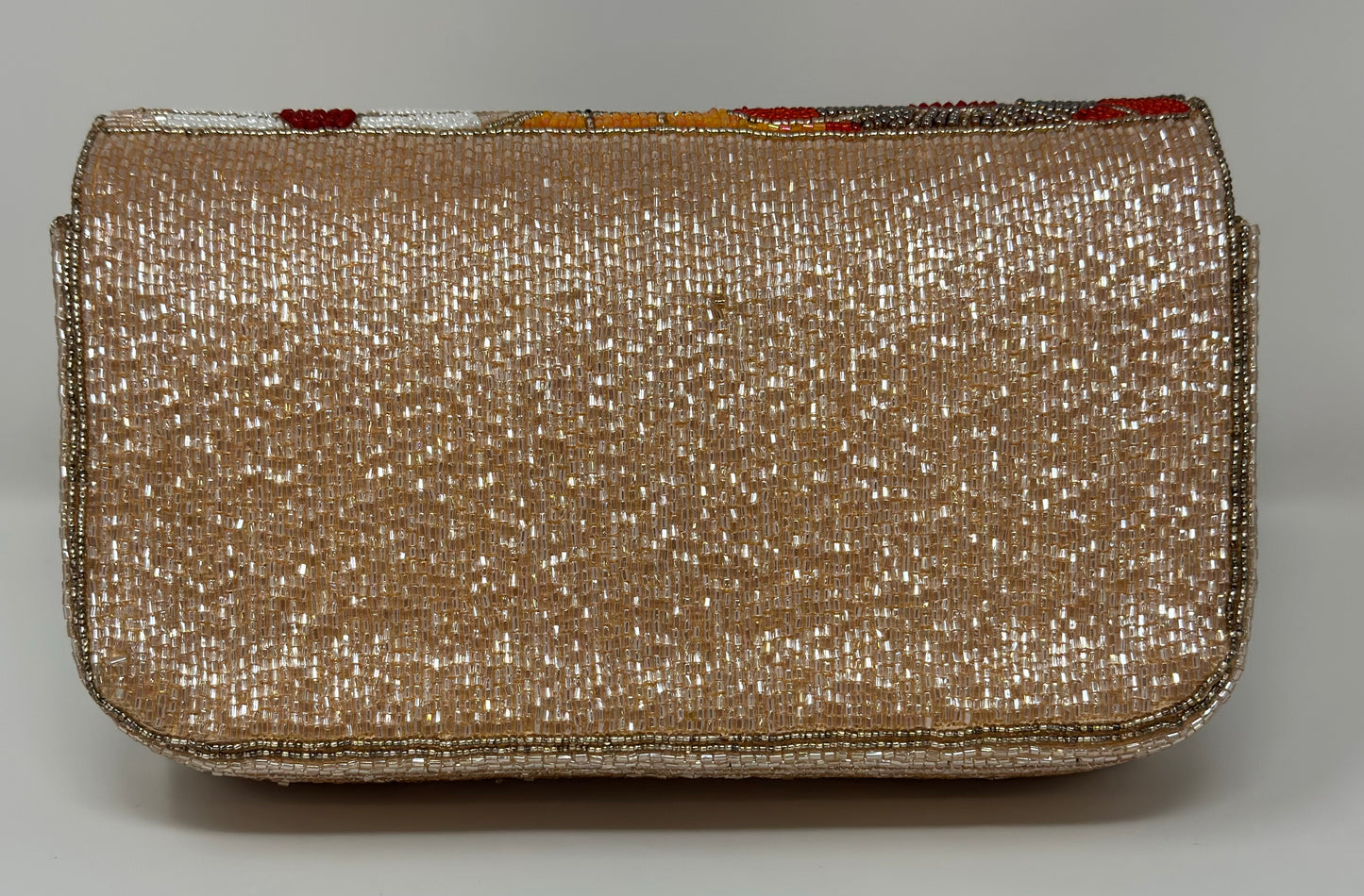 Rose Flower Beaded Shoulder Bag